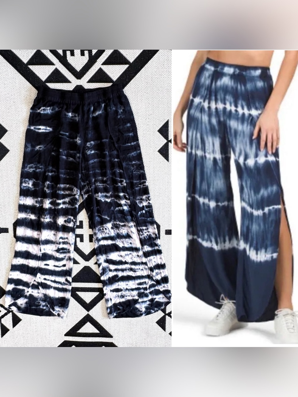 Young Fabulous & Broke Abagail Tie Dye Wide Split Leg Palazzo Pants Medium